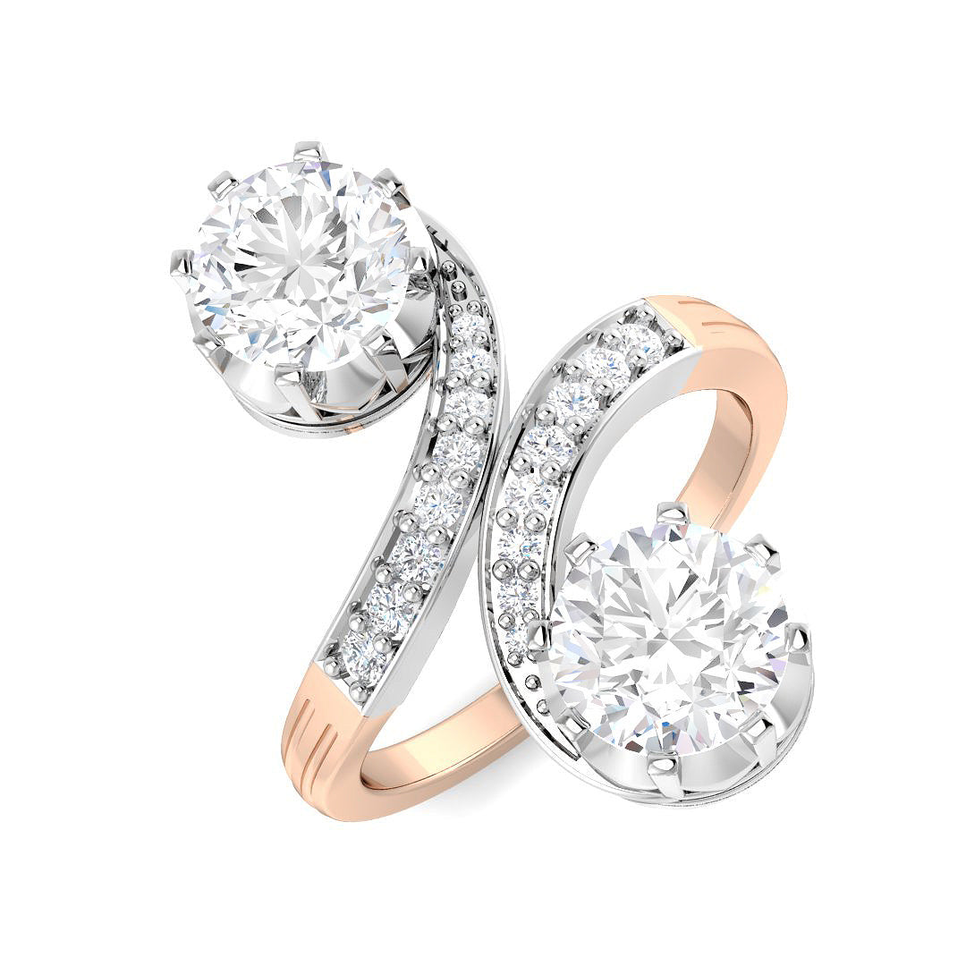Two Stone Lab-Grown Diamond Ring 2.26ct – SR5897 – 18k Rose Gold
