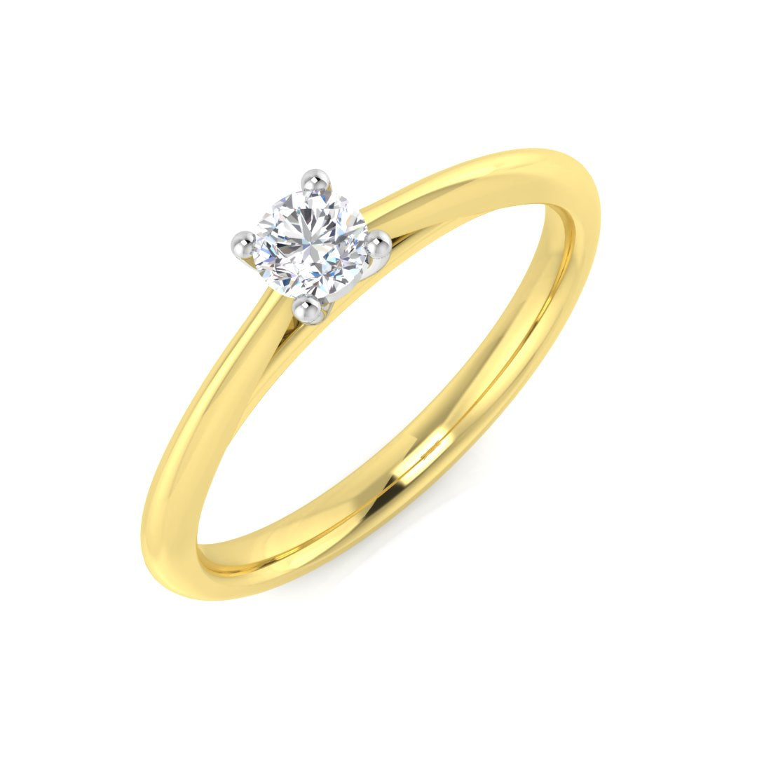 Engagement Diamond Ring 0.18ct – SR964-3.7 – 18k Two Tone Gold