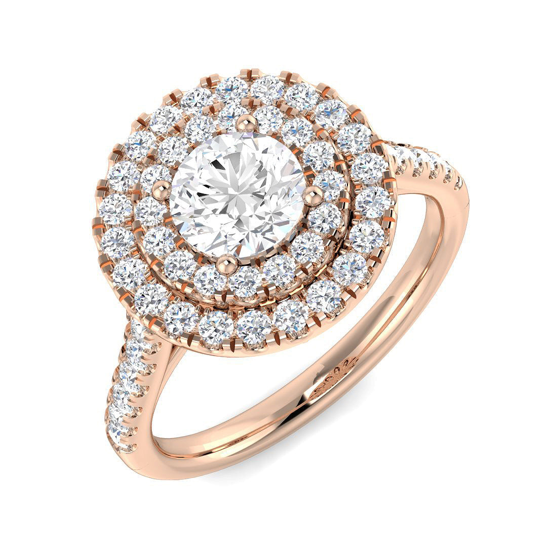 Halo Lab-Grown Diamond Ring 1.43ct–1.75ct – SR954 – 18k Rose Gold