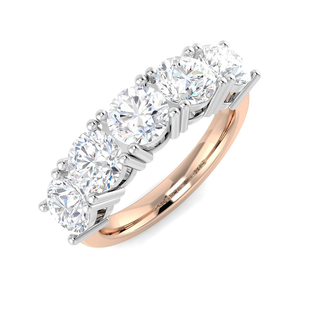 Five Stone Diamond Ring 2.66ct – SR5619 – 18k Rose Gold