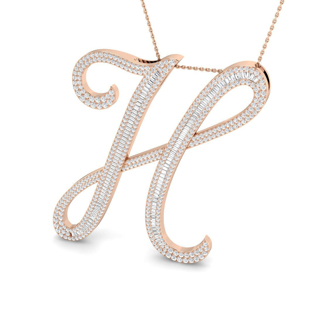 Initials Diamond Ring 2.44ct–3.7ct – SP5867-H – 18k Rose Gold