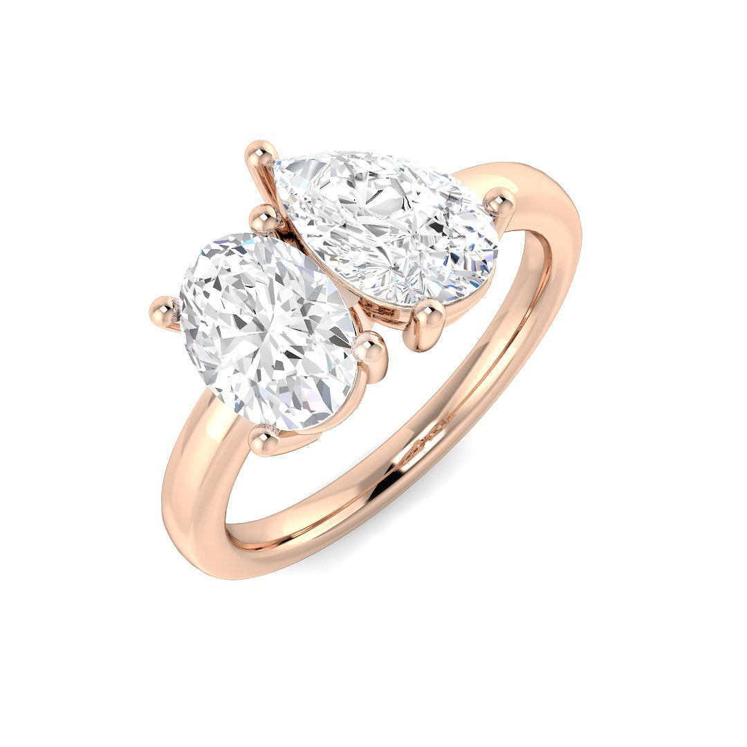 Two Stone Diamond Ring 0.83ct–2.07ct – SR3662 – 18k Rose Gold