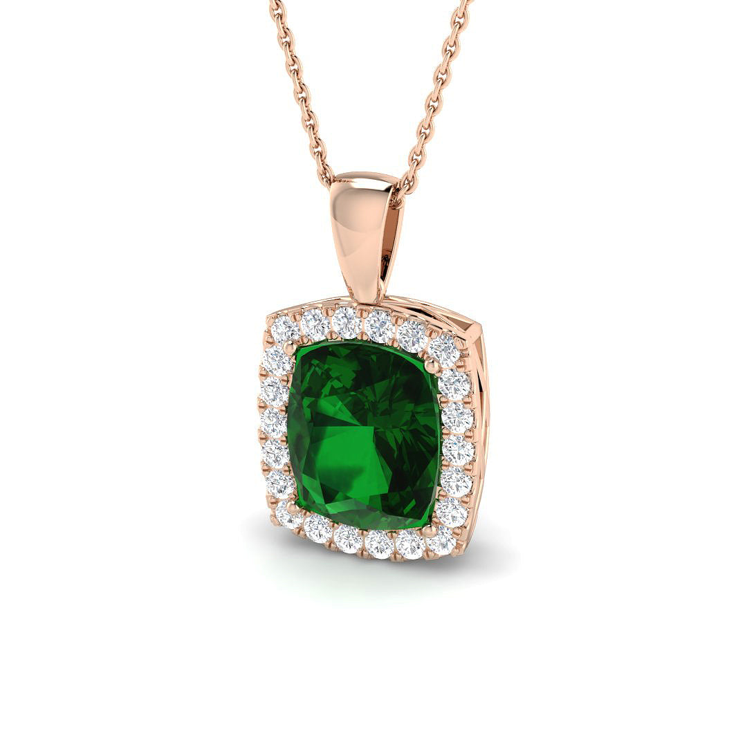 Emerald Lab-Grown Diamond Ring 2.64ct–3.96ct – SP6670~EM – 18k Rose Gold