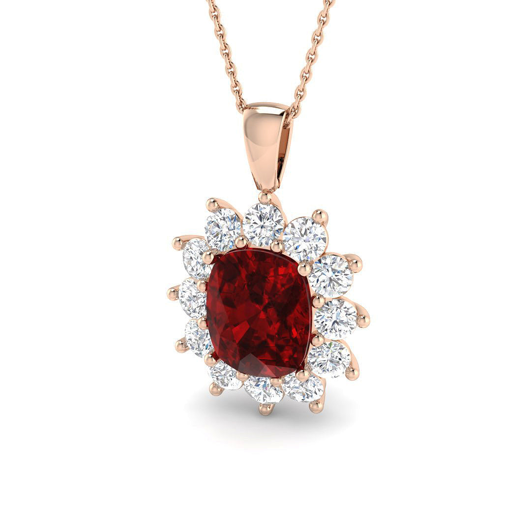 Ruby Lab-Grown Diamond Ring 3.76ct–7.68ct – SP6664~RY – 18k Rose Gold