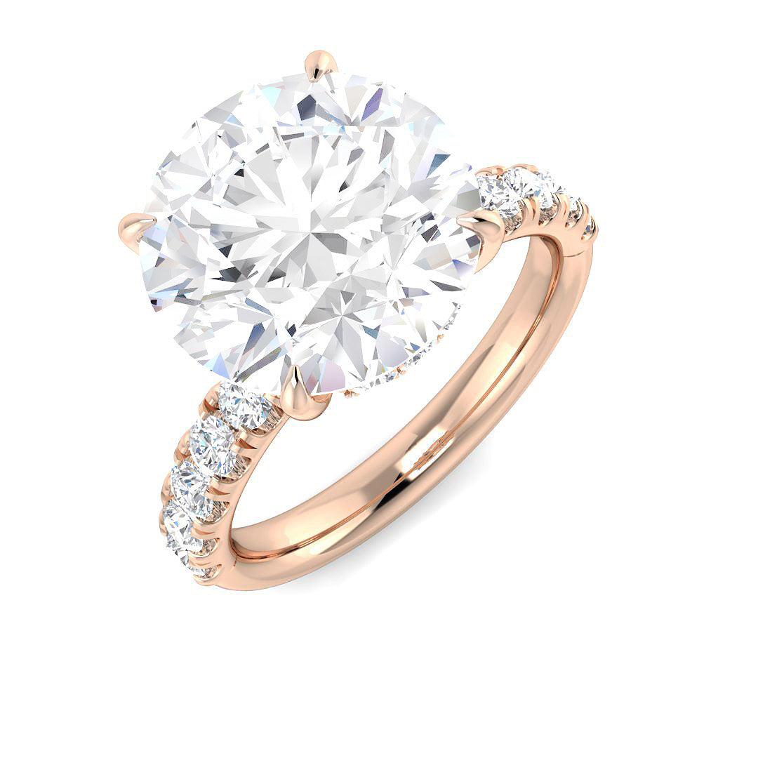 Engagement Lab-Grown Diamond Ring 5.61ct–5.63ct – SR5647 – 18k Rose Gold
