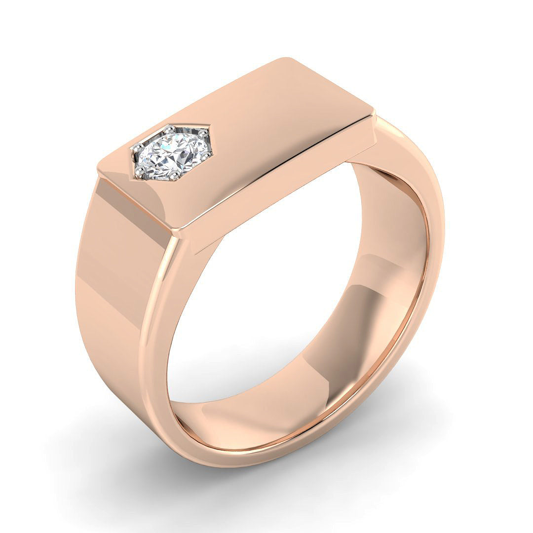 Signet Diamond Ring 0.21ct – SR6020 – 18k Rose Gold