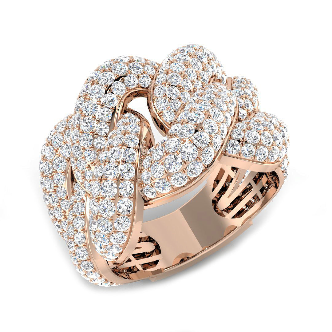 Pave Diamond Ring 4.55ct – SL8699 – 18k Rose Gold