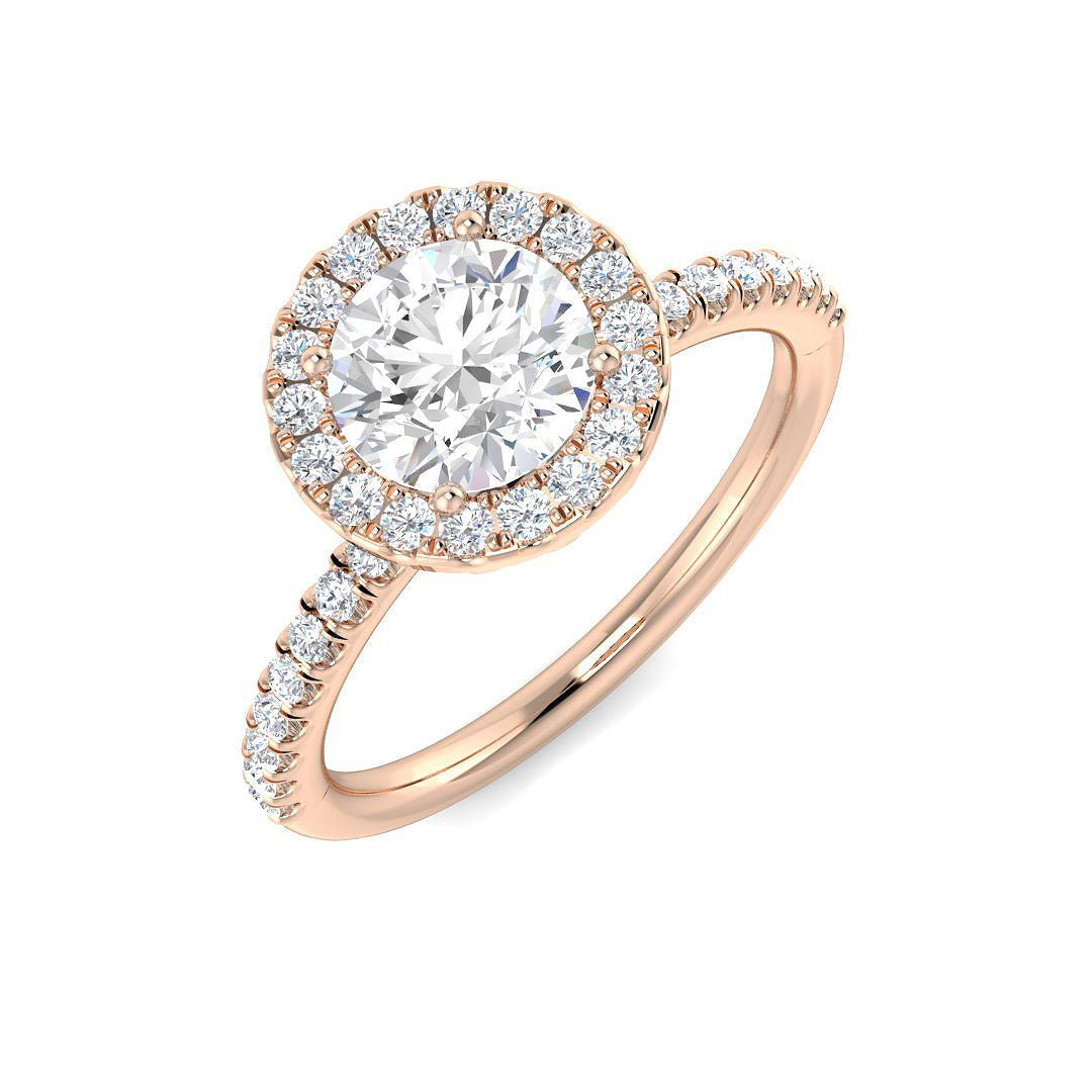 Halo Lab-Grown Diamond Ring 1.33ct – SR6121 – 18k Rose Gold