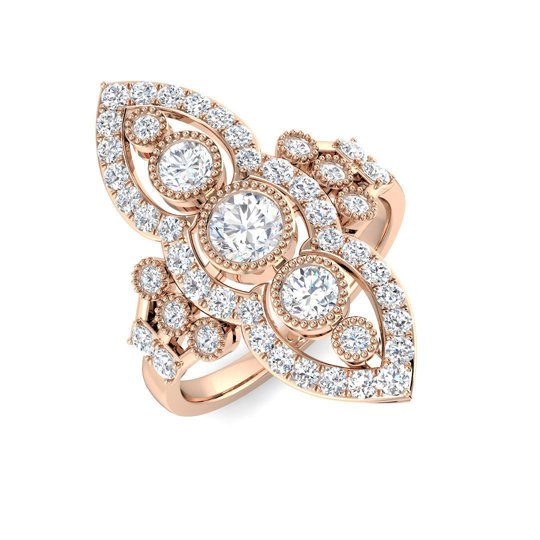 Vintage Lab-Grown Diamond Ring 1.17ct – SR7626 – 18k Rose Gold