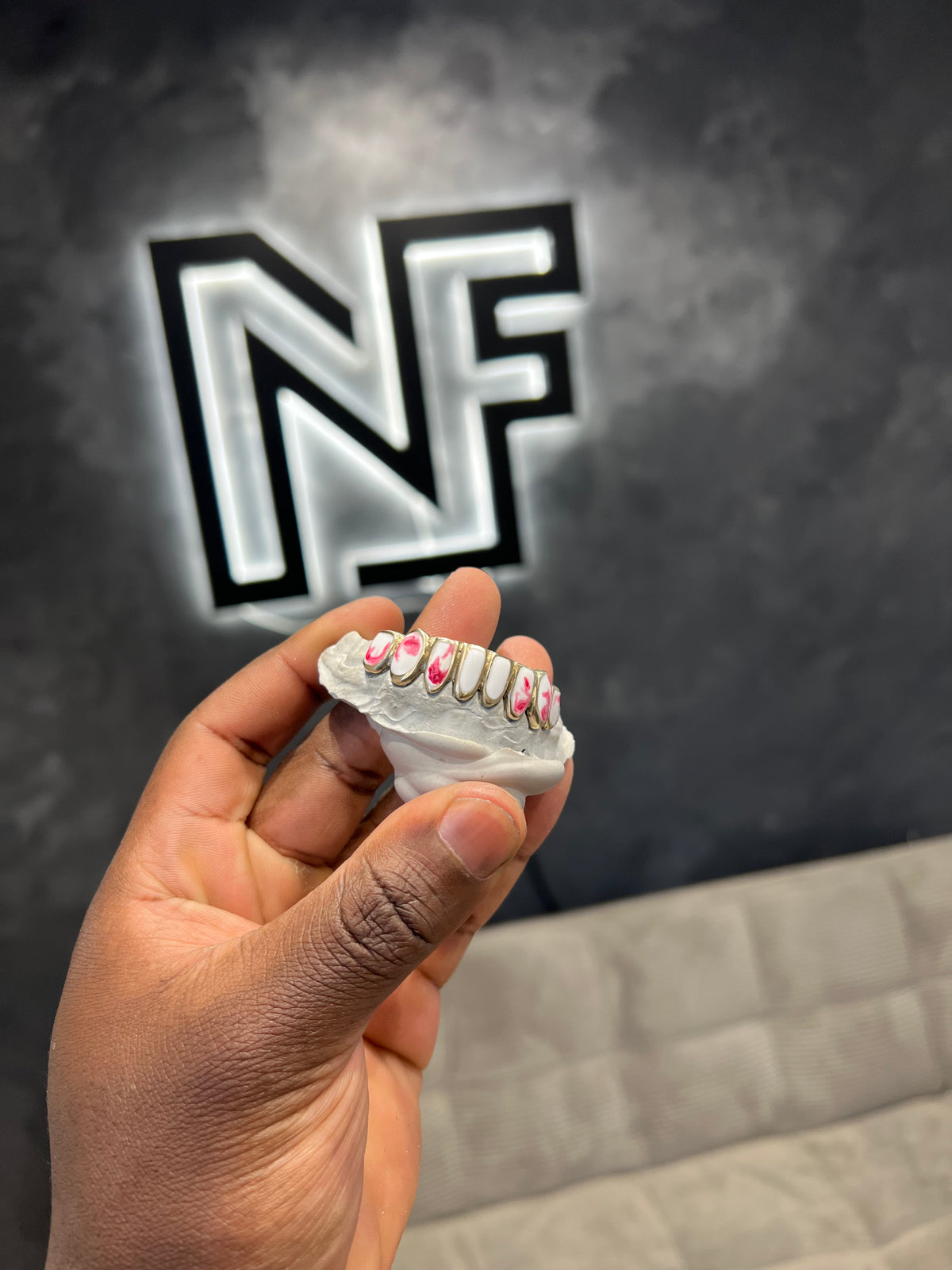 Bottom 8 Cherry Blossom Enamel Grillz — Custom Enamel Grillz