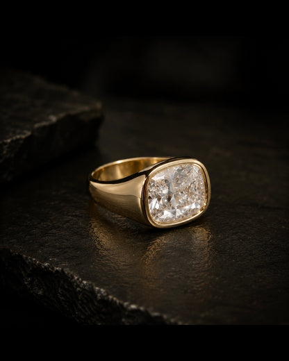 Radiant Lab Diamond Signet Ring
