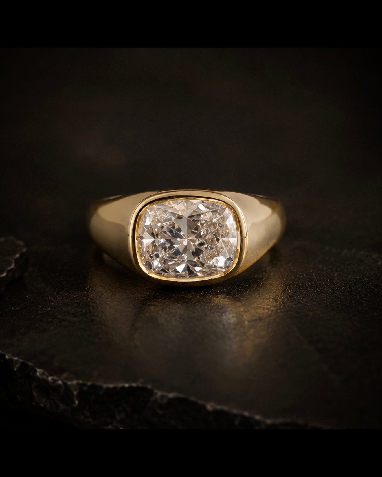 Radiant Lab Diamond Signet Ring