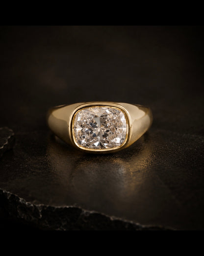 Radiant Lab Diamond Signet Ring