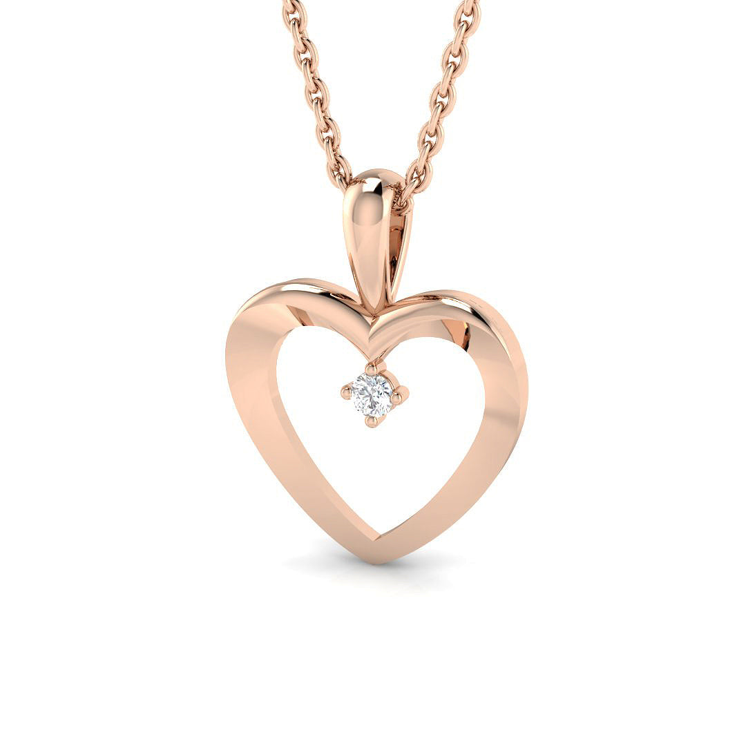 Heart Diamond Ring 0.02ct–0.05ct – SP6309 – 18k Rose Gold
