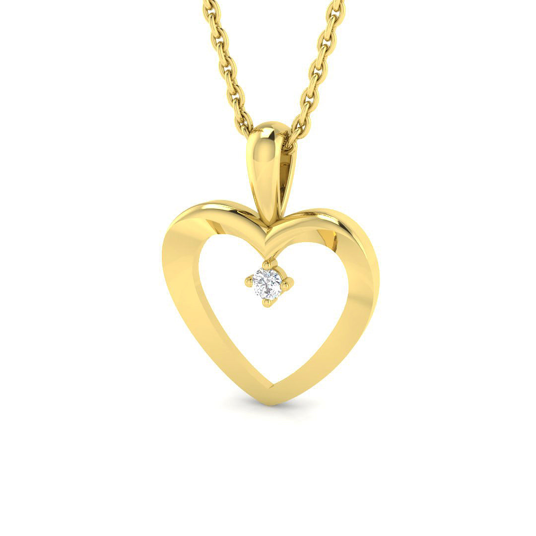 Heart Diamond Ring 0.02ct–0.05ct – SP6309 – 18k Yellow Gold