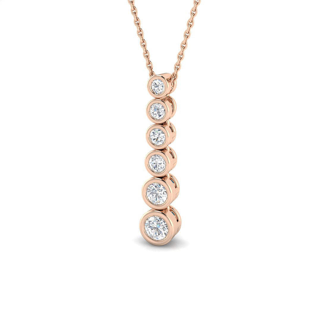 Drop & Trilogy Diamond Ring 0.36ct–0.59ct – BJP0059 – 18k Rose Gold