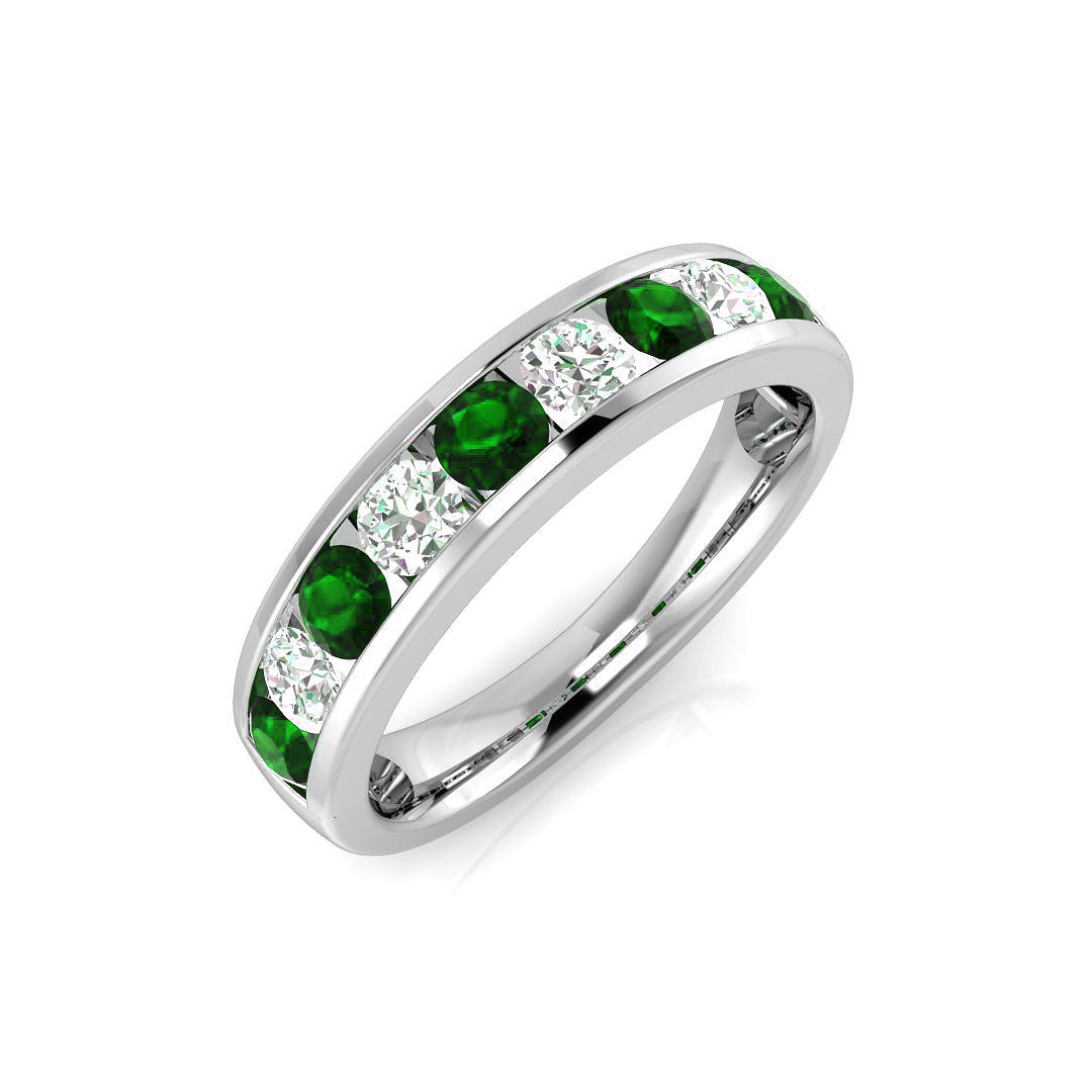 Half Eternity Diamond Ring 0.4ct–0.73ct – BJR0131~EM – 18k White Gold