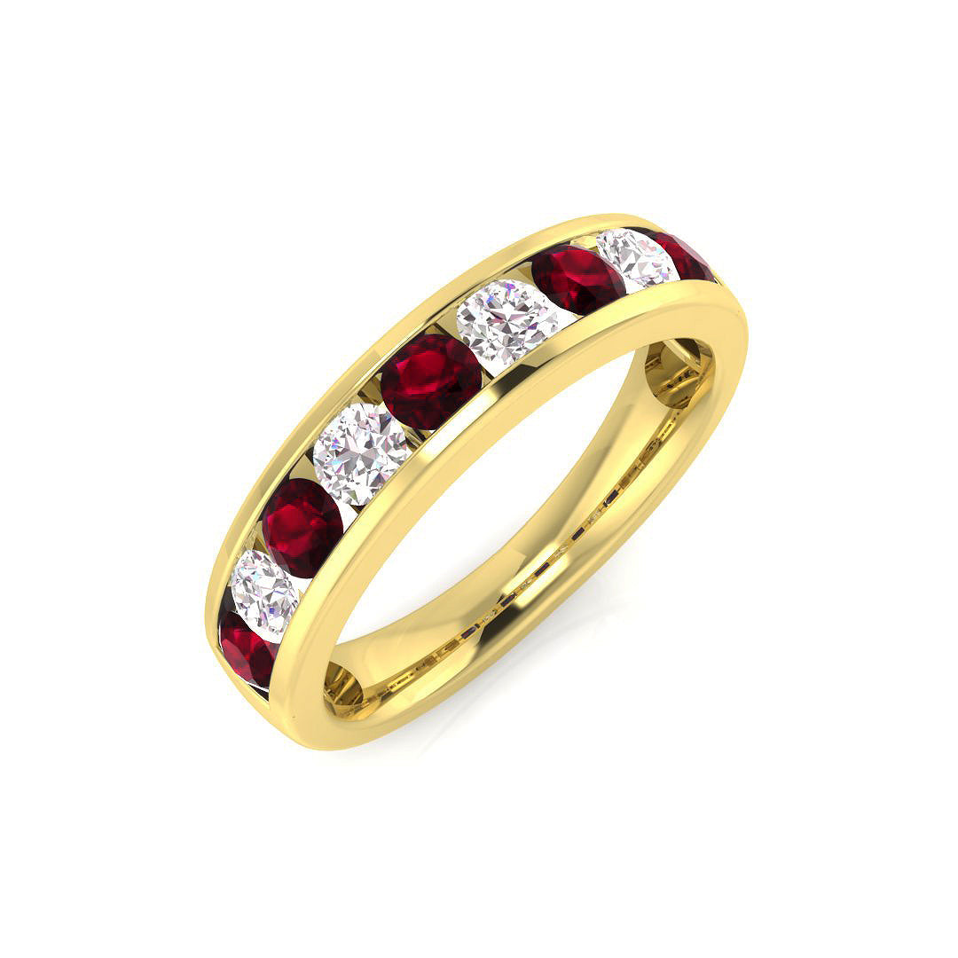 Half Eternity Diamond Ring 0.43ct–1.13ct – BJR0132~RY – 18k Yellow Gold