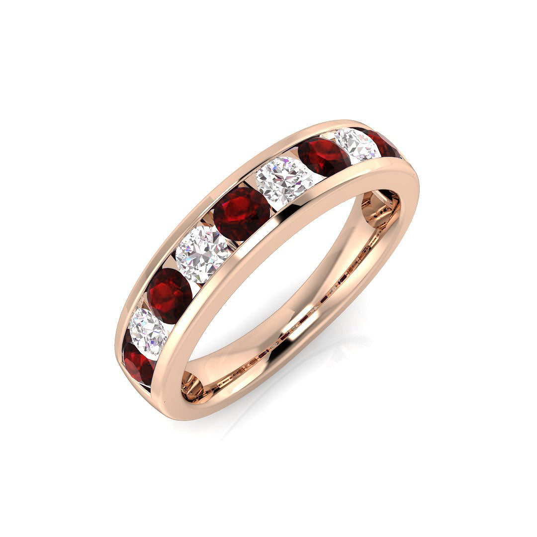 Half Eternity Diamond Ring 0.43ct–1.13ct – BJR0132~RY – 18k Rose Gold