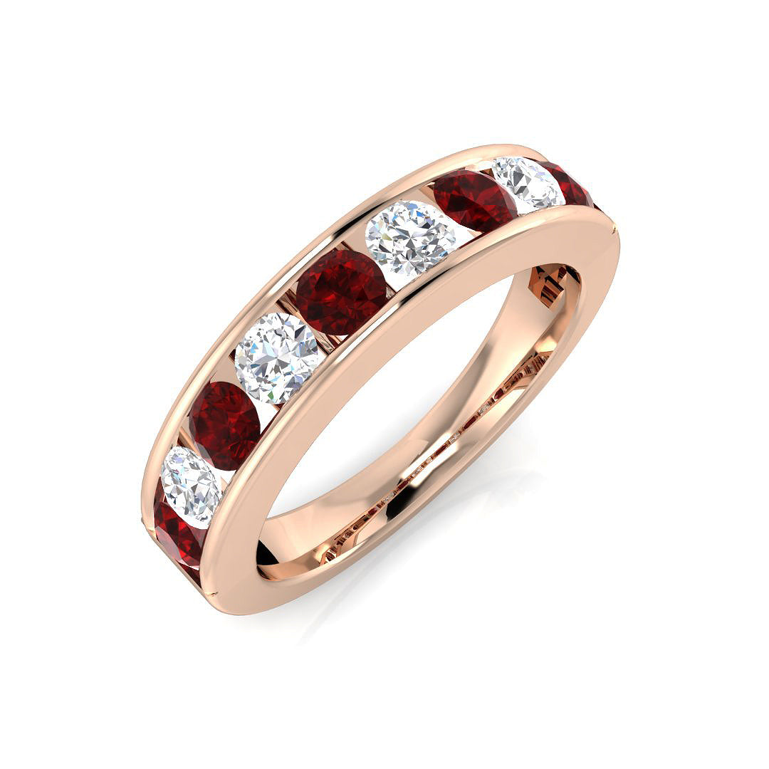 Half Eternity Diamond Ring 0.43ct–1.13ct – BJR0132~RY – 18k Rose Gold