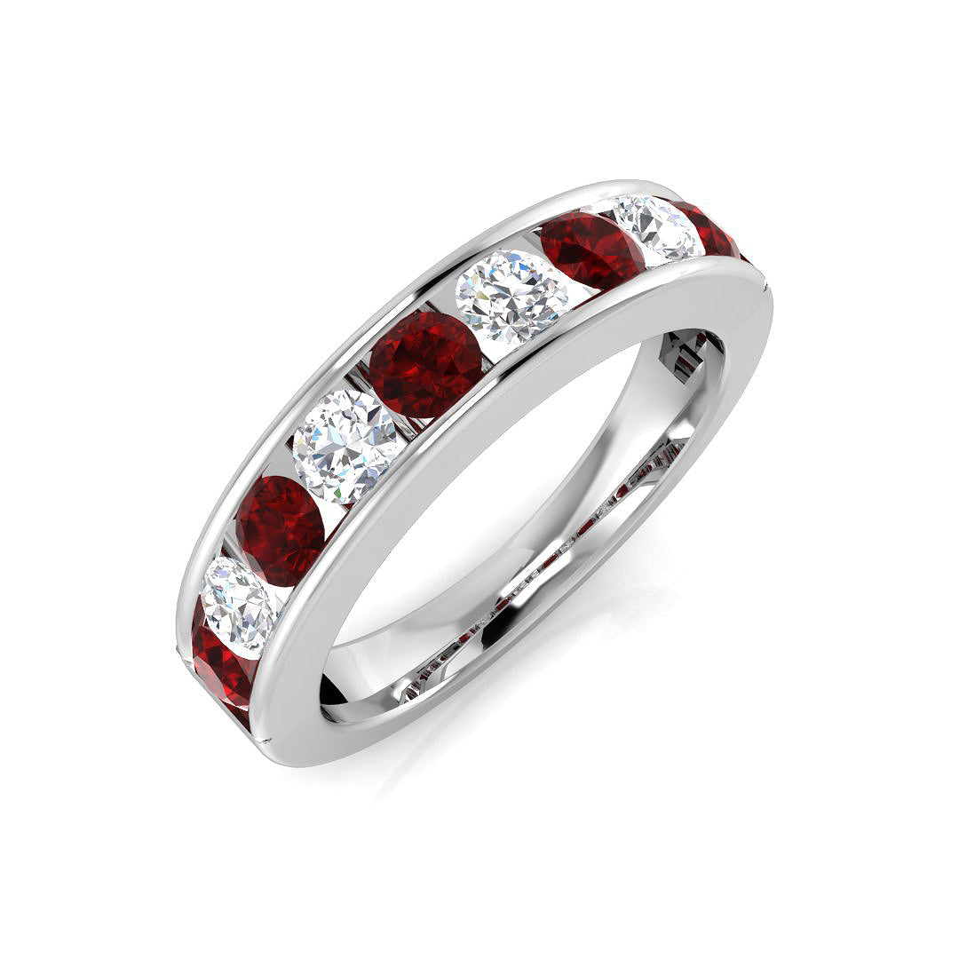 Half Eternity Diamond Ring 0.43ct–1.13ct – BJR0132~RY – 18k White Gold