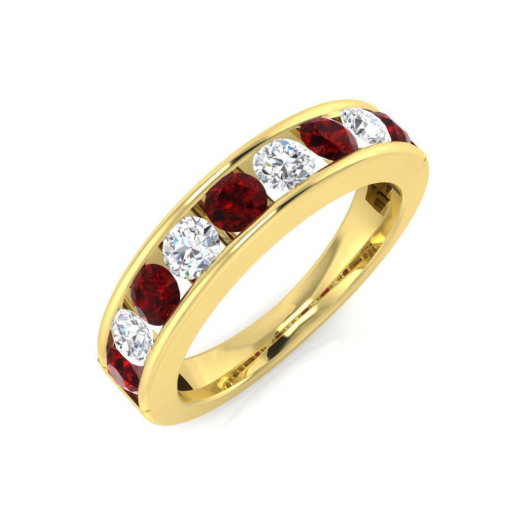 Half Eternity Diamond Ring 0.43ct–1.13ct – BJR0132~RY – 18k Yellow Gold