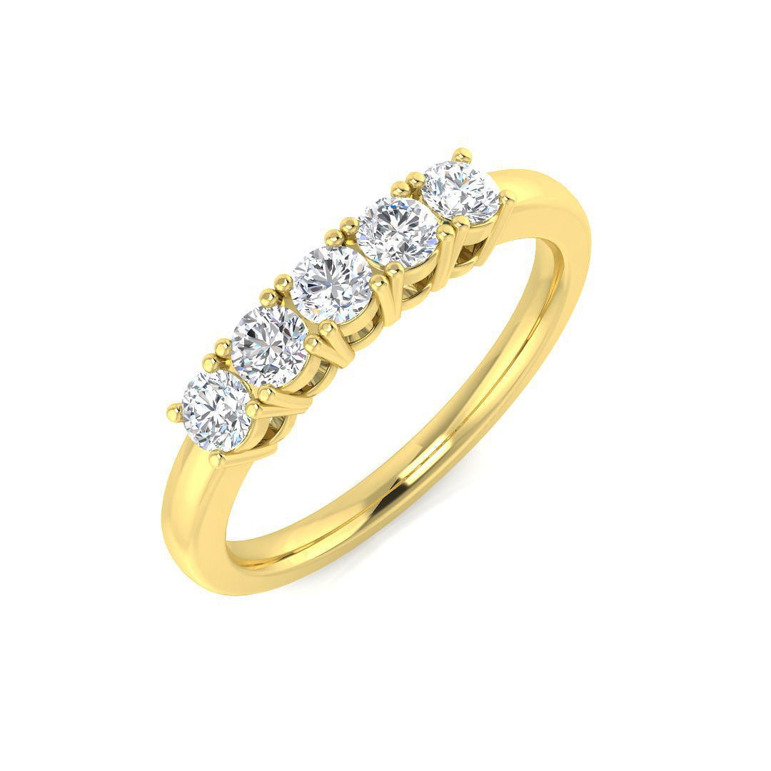 Five Stone Diamond Ring 0.23ct–0.98ct – SR3557 – 18k Yellow Gold