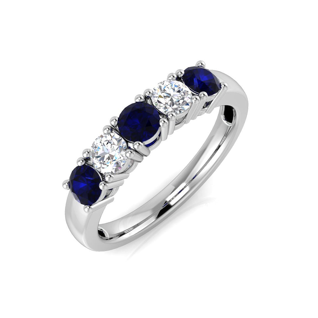 Five Stone Diamond Ring 1.0ct–1.07ct – BJR0144~BS – 18k White Gold