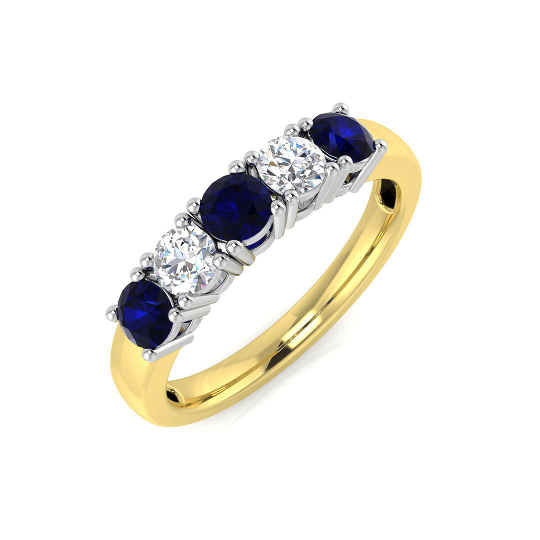 Five Stone Diamond Ring 1.0ct–1.07ct – BJR0144~BS – 18k Yellow Gold