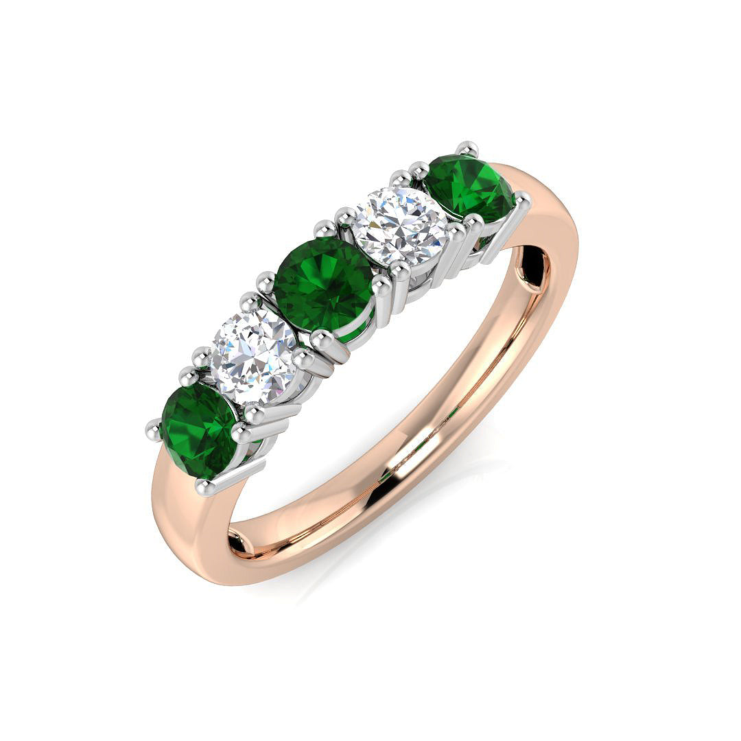 Five Stone Diamond Ring 0.94ct–1.02ct – BJR0144~EM – 18k Rose Gold