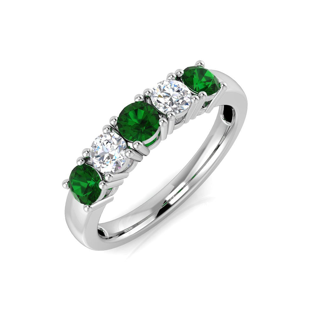 Five Stone Diamond Ring 0.94ct–1.02ct – BJR0144~EM – 18k White Gold
