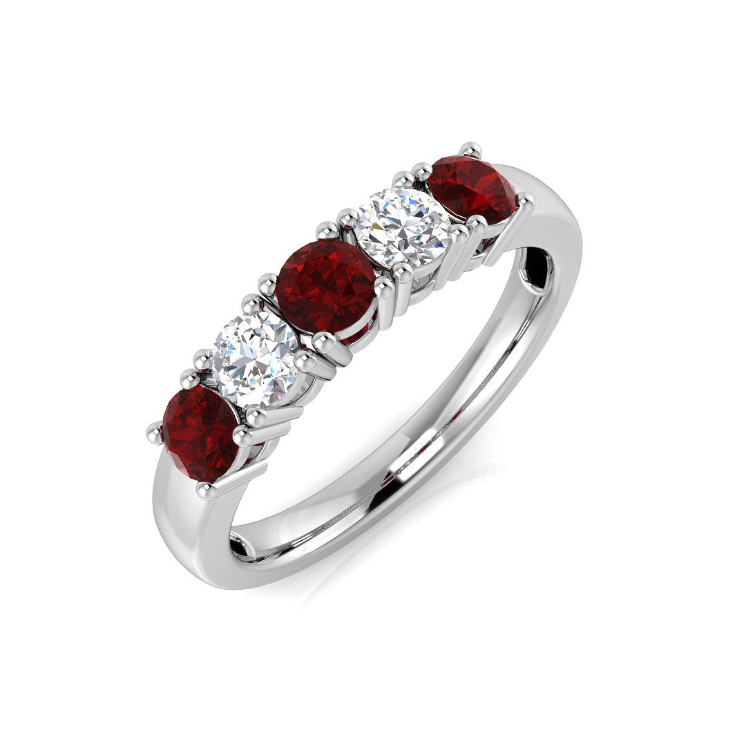 Five Stone Diamond Ring 1.01ct – BJR0144~RY – 18k White Gold
