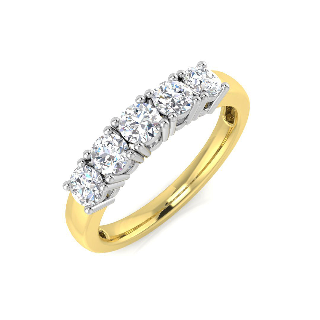 Five Stone Diamond Ring 0.23ct–0.98ct – SR3557 – 18k Yellow Gold
