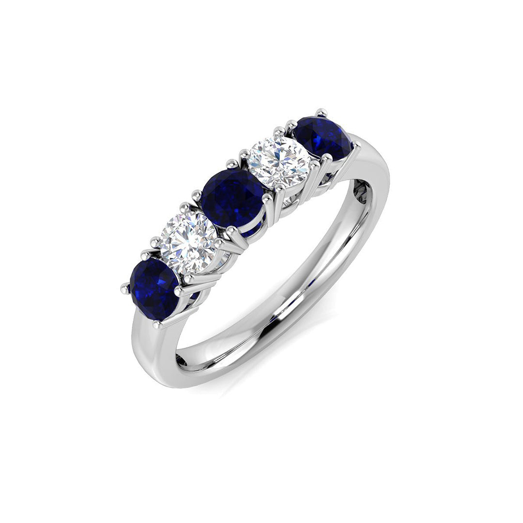 Five Stone Diamond Ring 1.0ct–1.07ct – BJR0144~BS – 18k White Gold