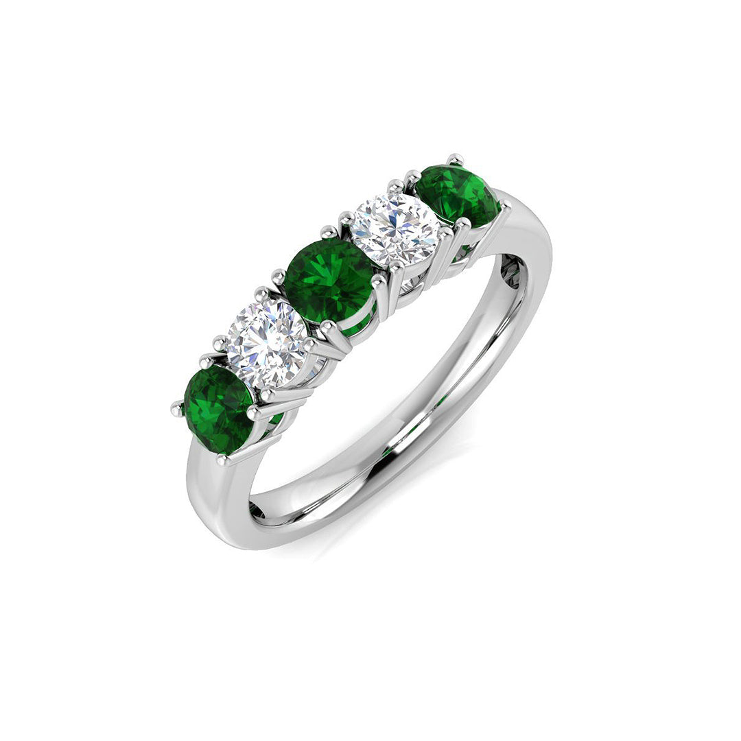 Five Stone Diamond Ring 0.94ct–1.02ct – BJR0144~EM – 18k White Gold