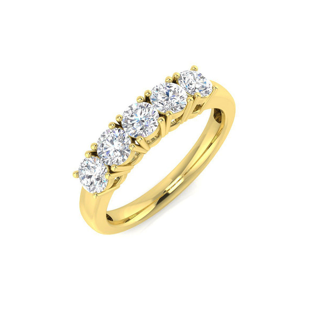 Five Stone Diamond Ring 0.23ct–0.98ct – SR3557 – 18k Yellow Gold