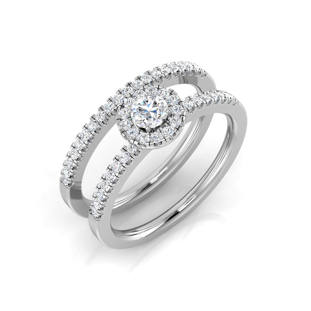 Halo Diamond Ring 0.11ct–0.58ct – BJR0166 – 18k White Gold