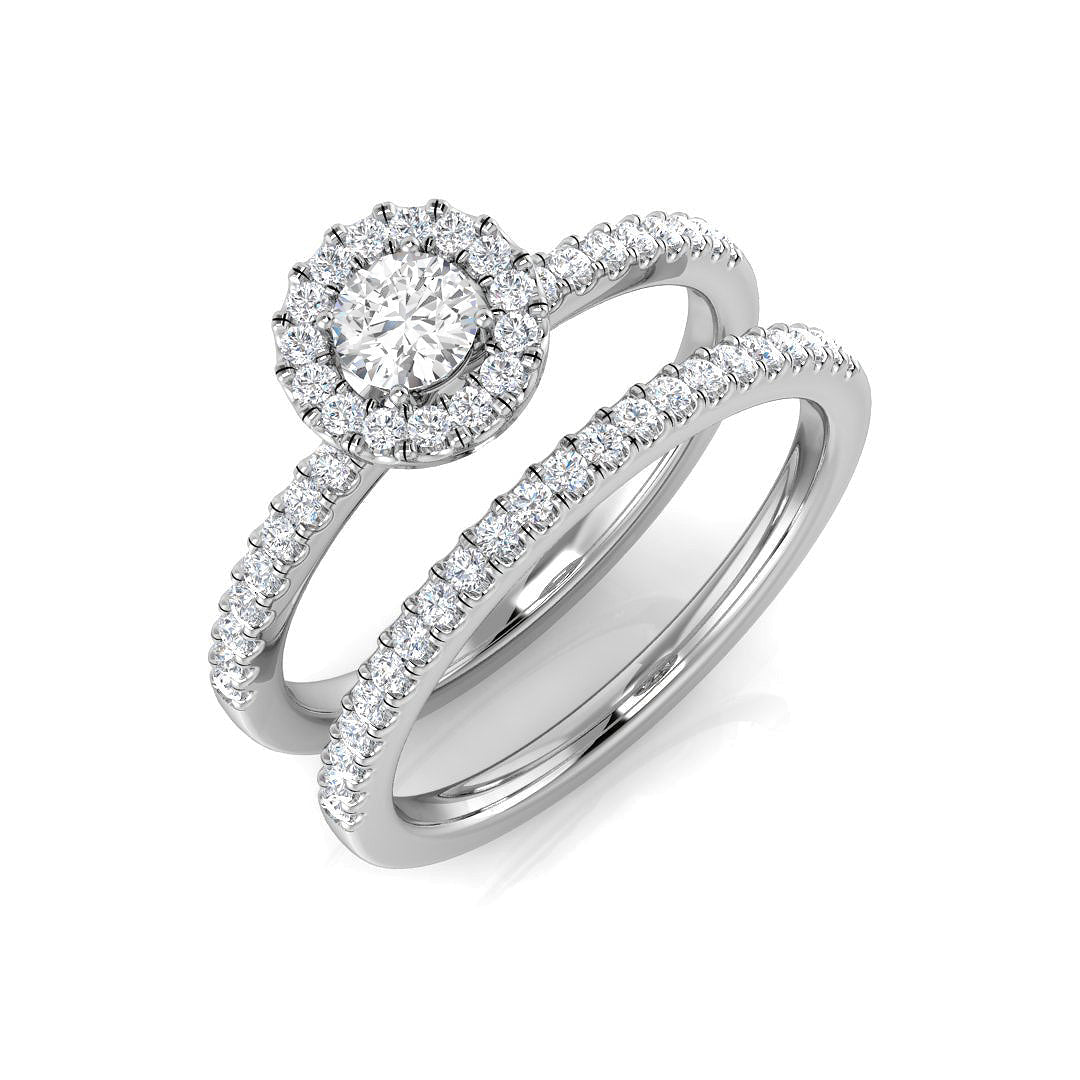 Halo Diamond Ring 0.11ct–0.58ct – BJR0166 – 18k White Gold