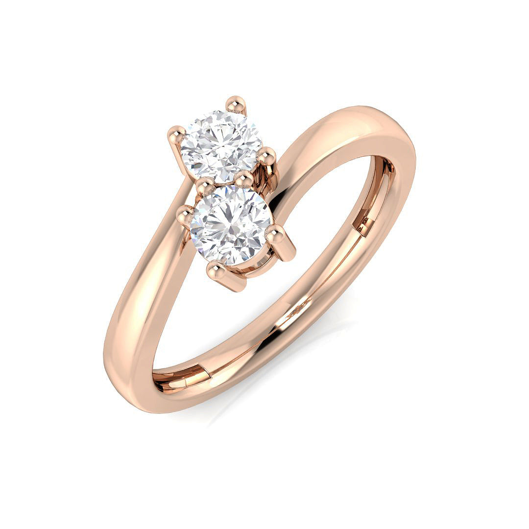 Two Stone Diamond Ring 0.47ct–1.4ct – BJR0186 – 18k Rose Gold