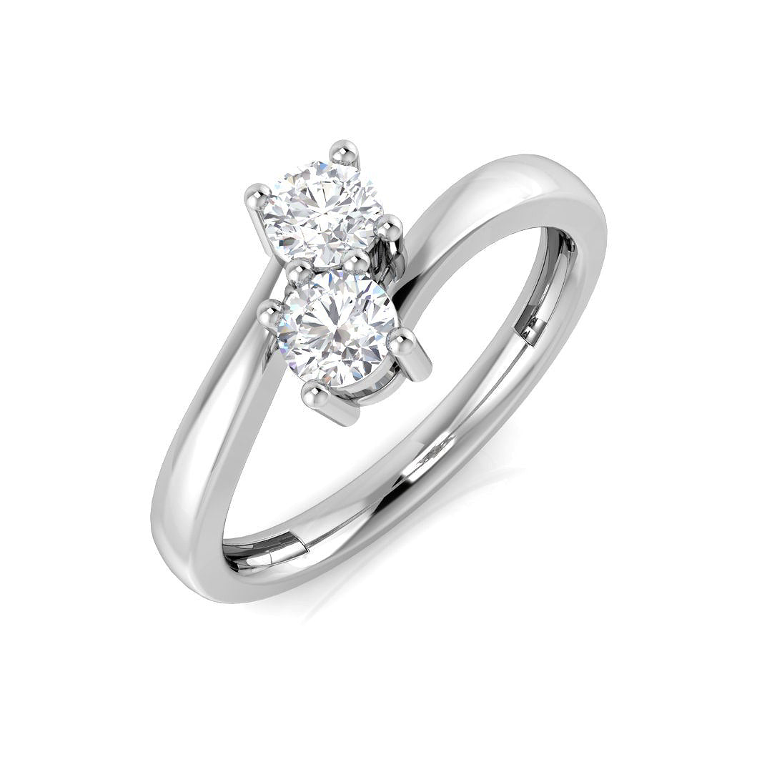 Two Stone Diamond Ring 0.47ct–1.4ct – BJR0186 – 18k White Gold