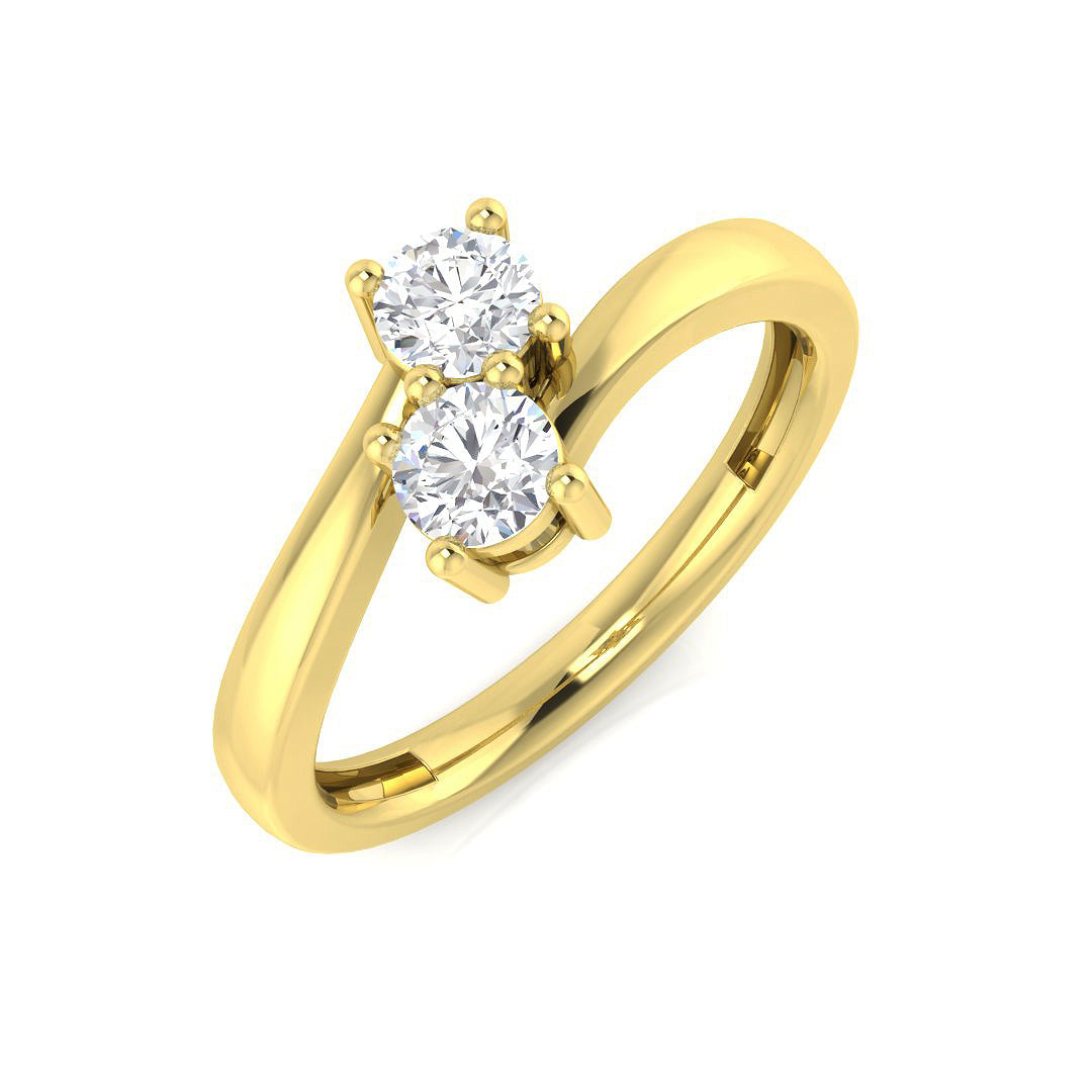 Two Stone Diamond Ring 0.47ct–1.4ct – BJR0186 – 18k Yellow Gold