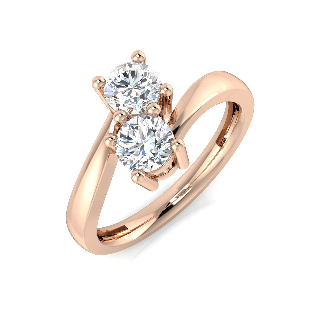 Two Stone Diamond Ring 0.47ct–1.4ct – BJR0186 – 18k Rose Gold