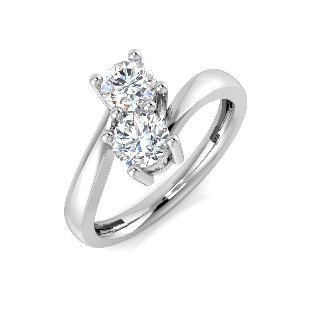 Two Stone Diamond Ring 0.47ct–1.4ct – BJR0186 – 18k White Gold