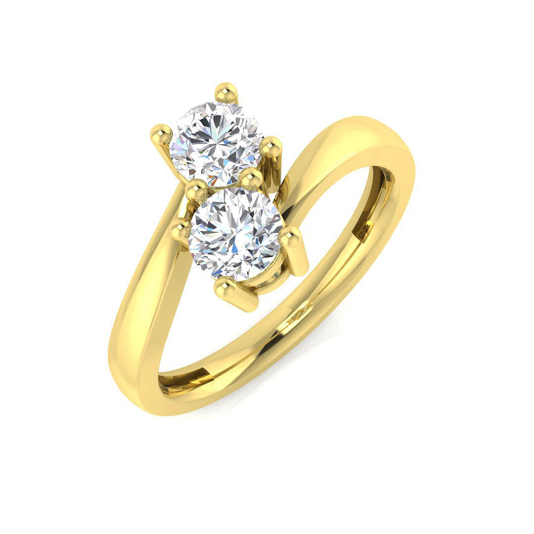 Two Stone Diamond Ring 0.47ct–1.4ct – BJR0186 – 18k Yellow Gold