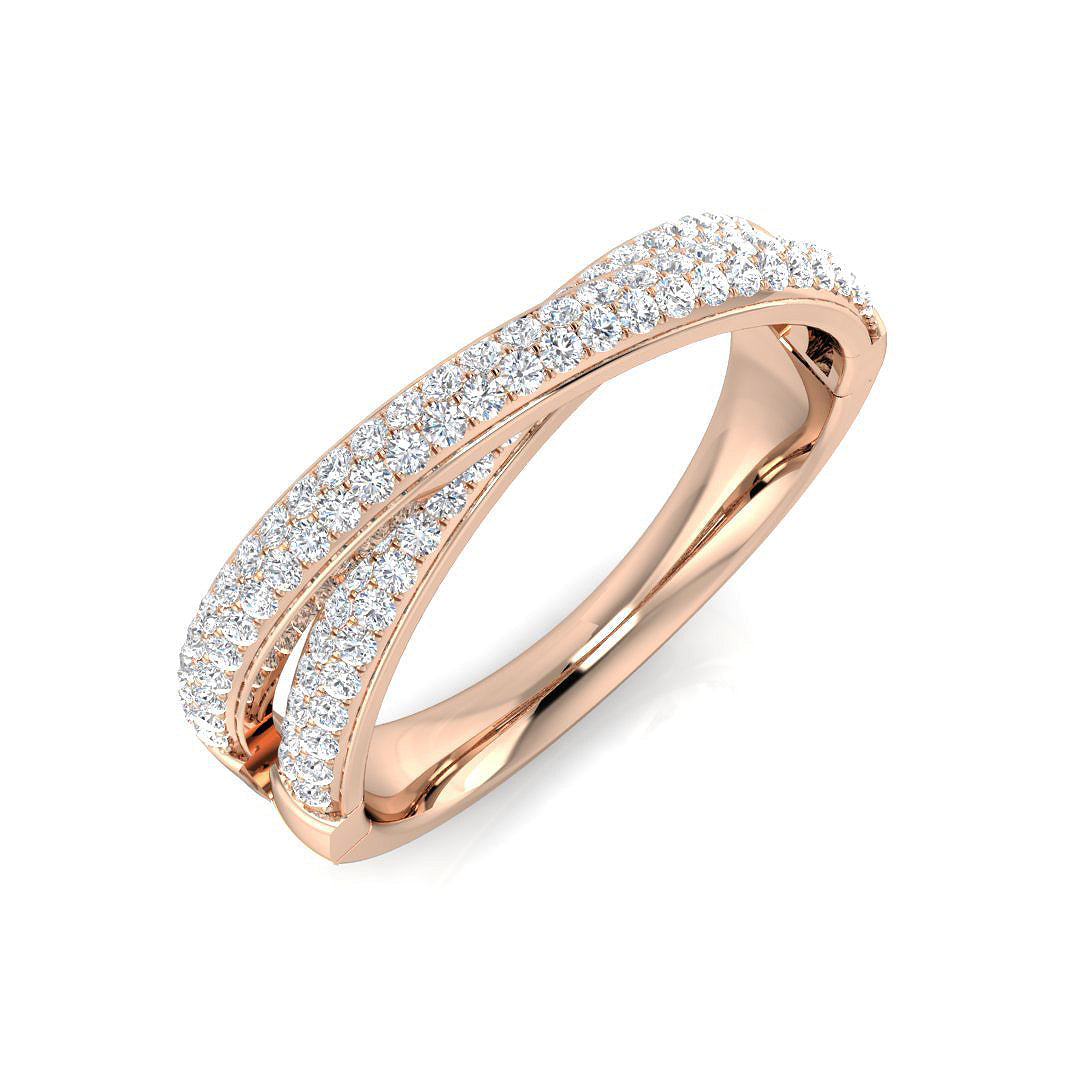 Pave Diamond Ring 0.39ct–0.56ct – SR1452 – 18k Rose Gold
