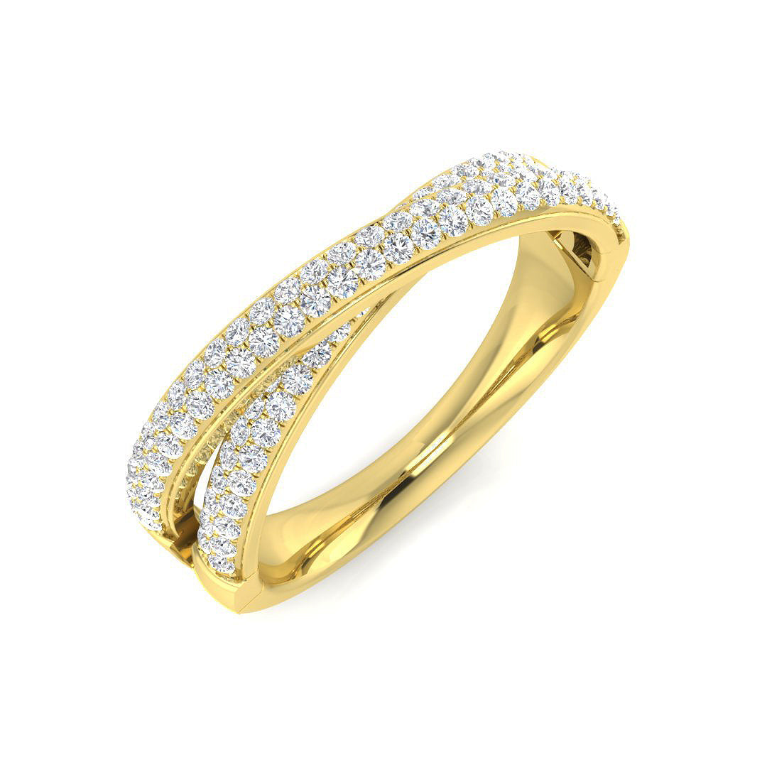 Pave Diamond Ring 0.39ct–0.56ct – SR1452 – 18k Yellow Gold