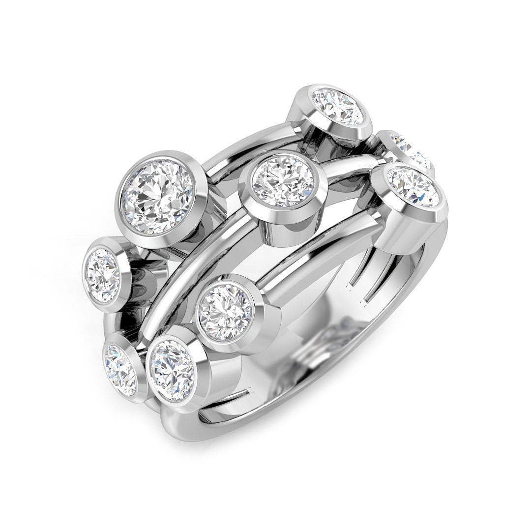 Bubble Diamond Ring 1.43ct – BJR0265 – 18k White Gold