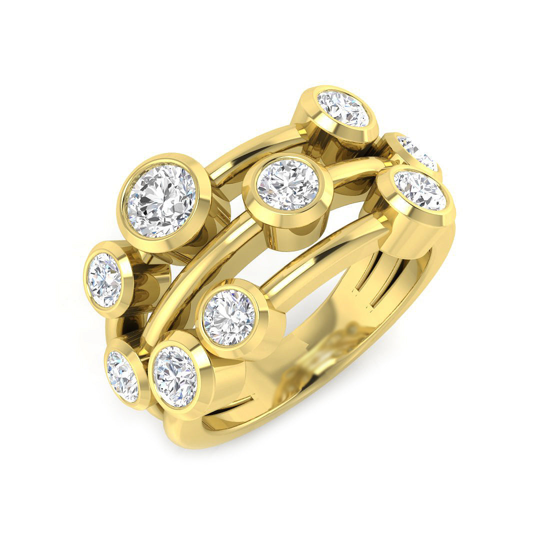 Bubble Diamond Ring 1.43ct – BJR0265 – 18k Yellow Gold