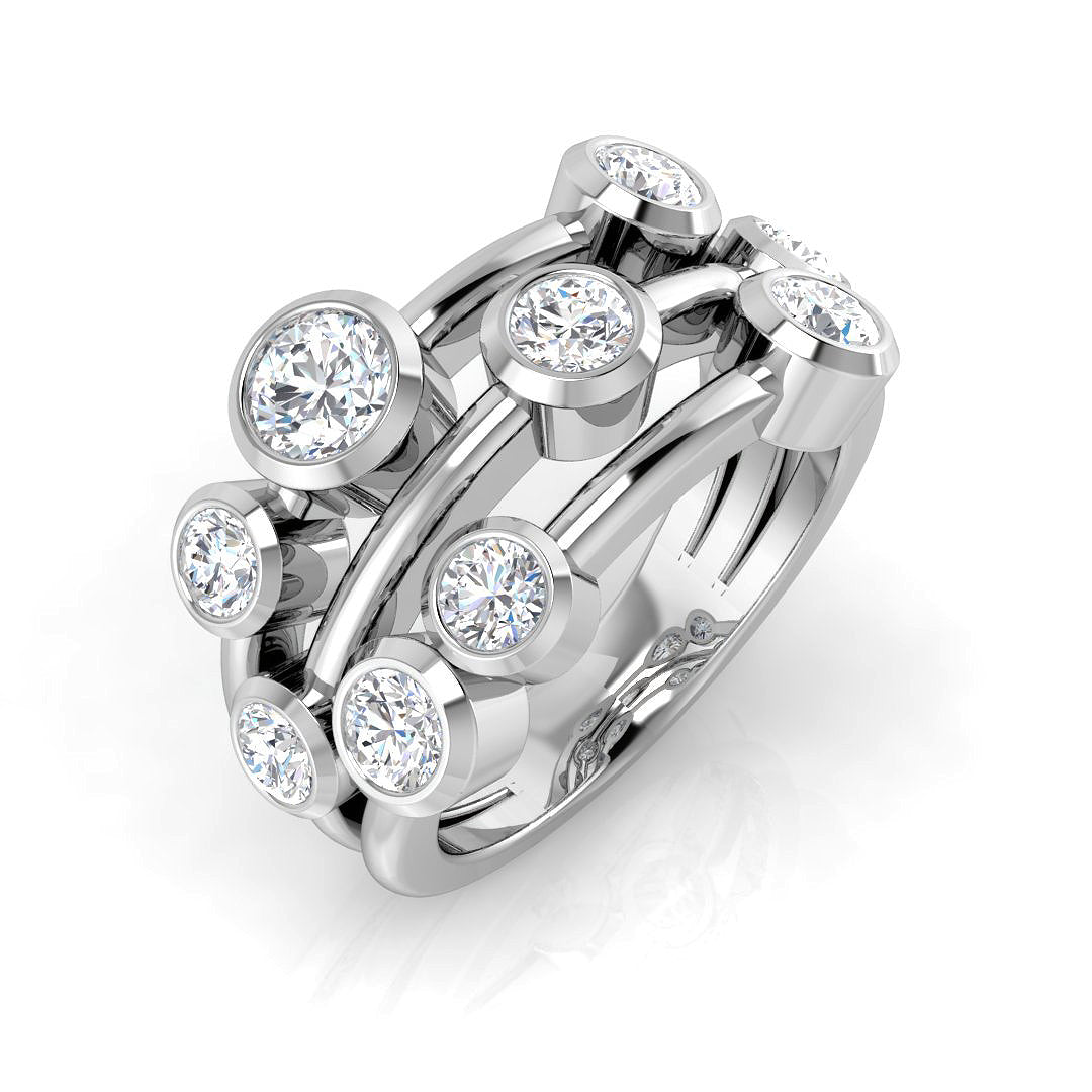 Bubble Diamond Ring 1.43ct – BJR0265 – 18k White Gold