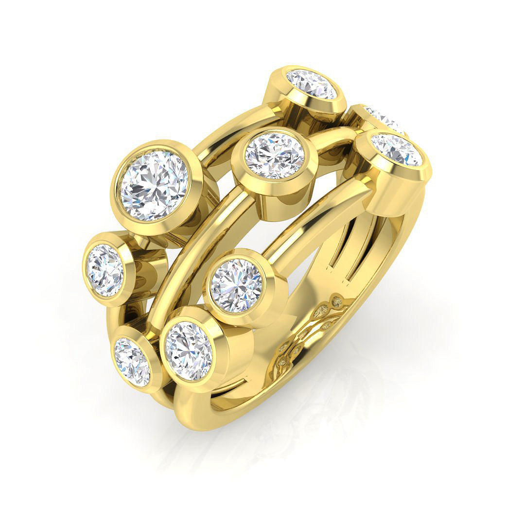 Bubble Diamond Ring 1.43ct – BJR0265 – 18k Yellow Gold